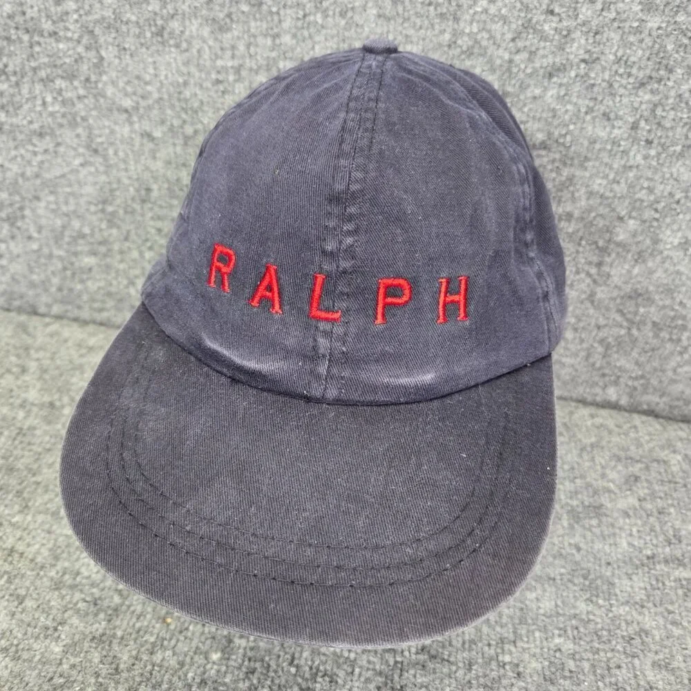 Rare Vintage POLO SPORT‎ Ralph Lauren Spell Out Hat Navy Blue Nylon YOUTH KIDS